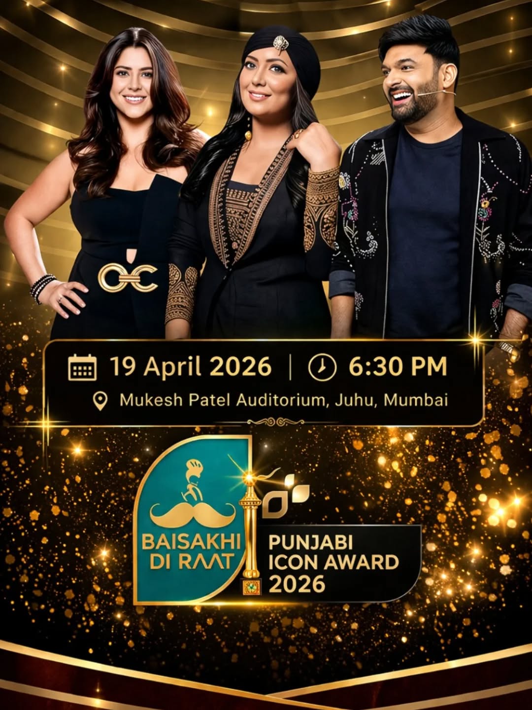 THE STAGE IS SET, MUMBAI! ✨
Punjabi culture, entertainment aur glamour ka sabse bada celebration aa raha hai…
Punjabi Icon Awards 2026 🏆
Ek aisi shaam jahan legends, icons aur stars ek hi stage par honge…
Lights, Camera, Celebration! 🎬
📍 Mukesh Patel Auditorium, Juhu, Mumbai
📅 19 April 2026
⏰ 7:00 PM
Get ready for a night full of energy, performances & unforgettable moments 💫
Baisakhi Di Raat – where icons are celebrated!
#PunjabiIconAwards2026
#BaisakhiDiRaat
#PunjabiIconAwards
#MumbaiEvents
#AwardShowVibes